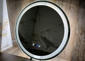 LED огледало за баня с нагревател кръгло Ф60 или Ф80 + Дисплей
